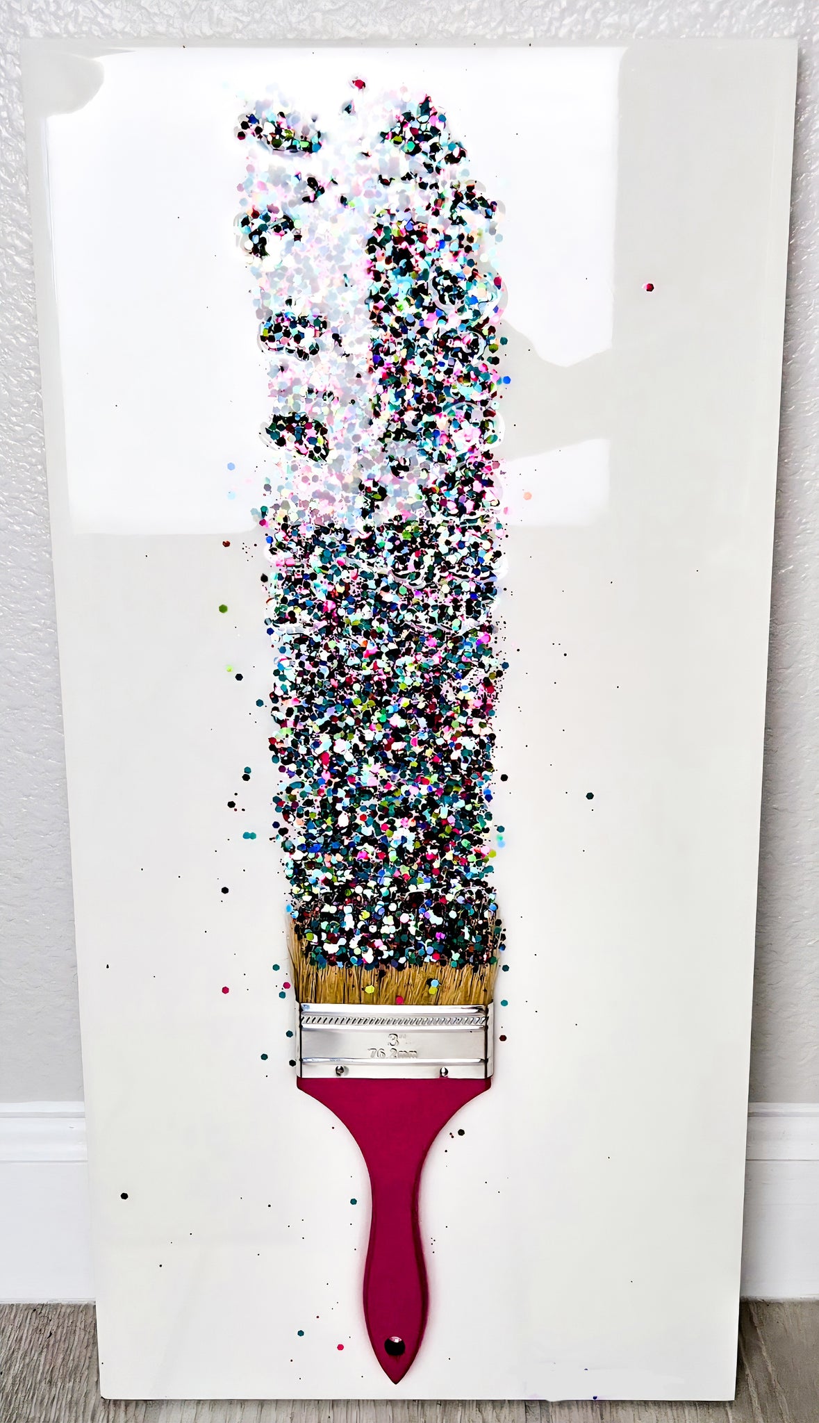 Custom Confetti Paint Brush Art