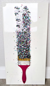 Custom Confetti Paint Brush Art