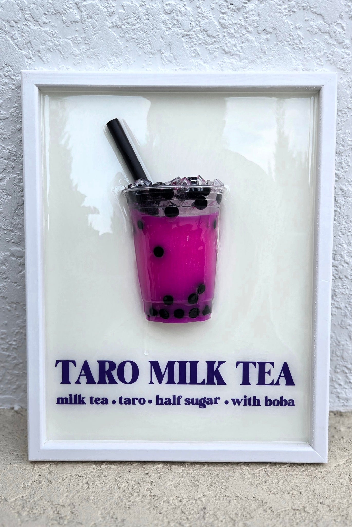 3D Taro Milk Boba Tea Art