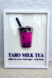 3D Taro Milk Boba Tea Art