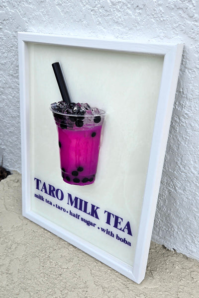 3D Taro Milk Boba Tea Art
