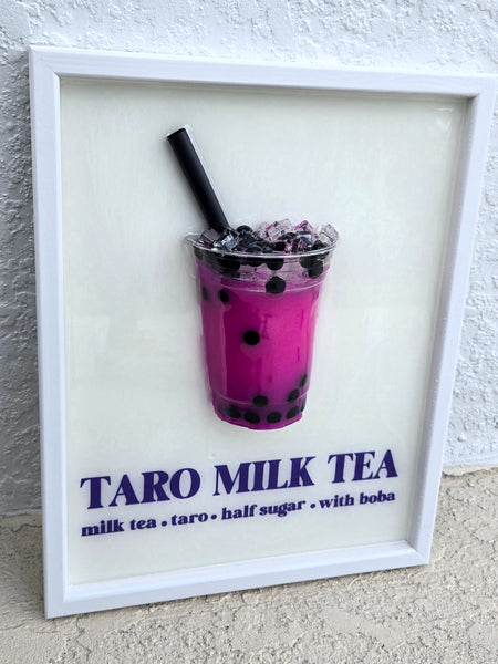 3D Taro Milk Boba Tea Art